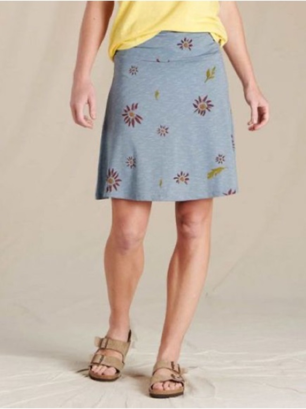 Toad&Co Women's Chaka Skirt Size M Organic Cotton Floral Blue